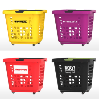 Shopping basket on wheels, 80L