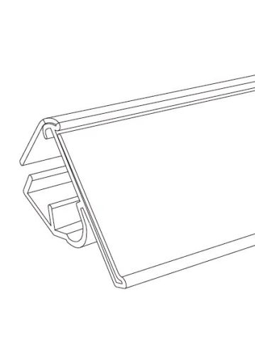 Ценова лайсна 39мм*0988мм за метално търговско оборудване за магазини, бяла