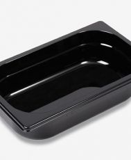 Тава по Гастронорм GN 1/4 Д: 65mm, черна, за професионално оборудване на хладилната витрина в магазина